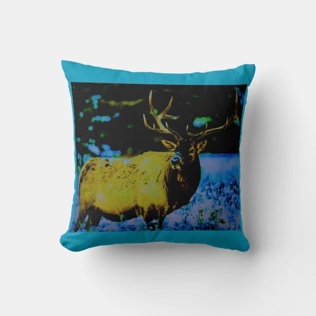 Coussin Elk bleu (Recto)