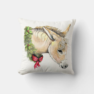 Coussin Ella l'âne de Noël