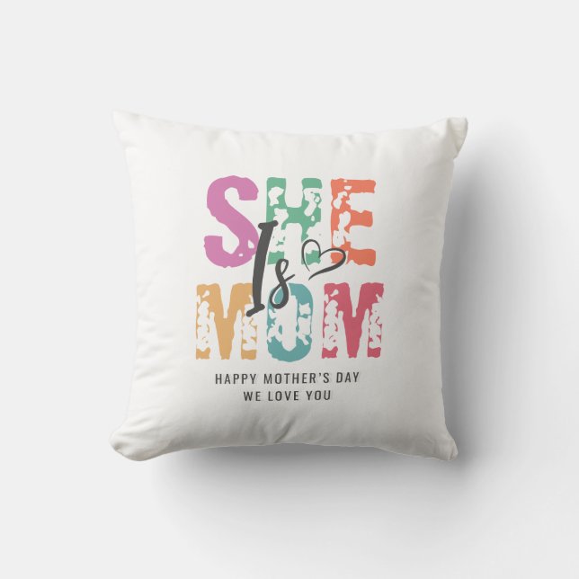 Coussin Elle Est Maman | Fête des mères personnalisées (Recto)