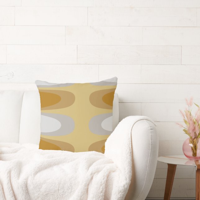 Coussin Ellipse moderne or et argent gris Abstrait (Canapé)