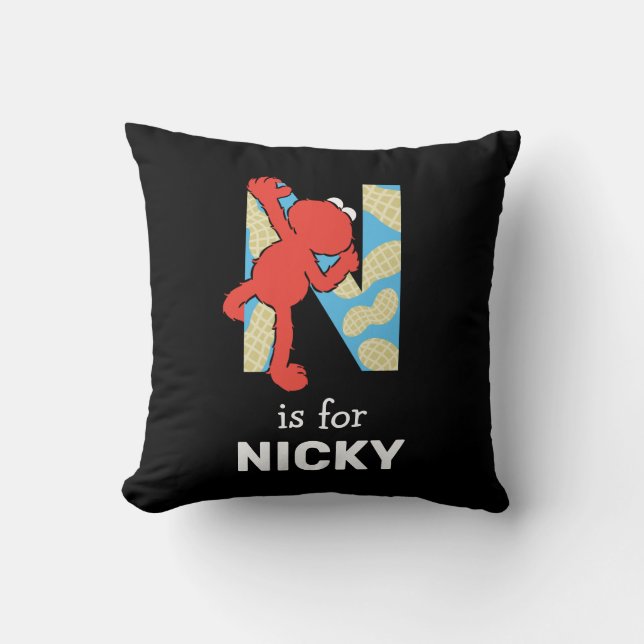 Coussin Elmo Alphabet | N Nuages (Recto)