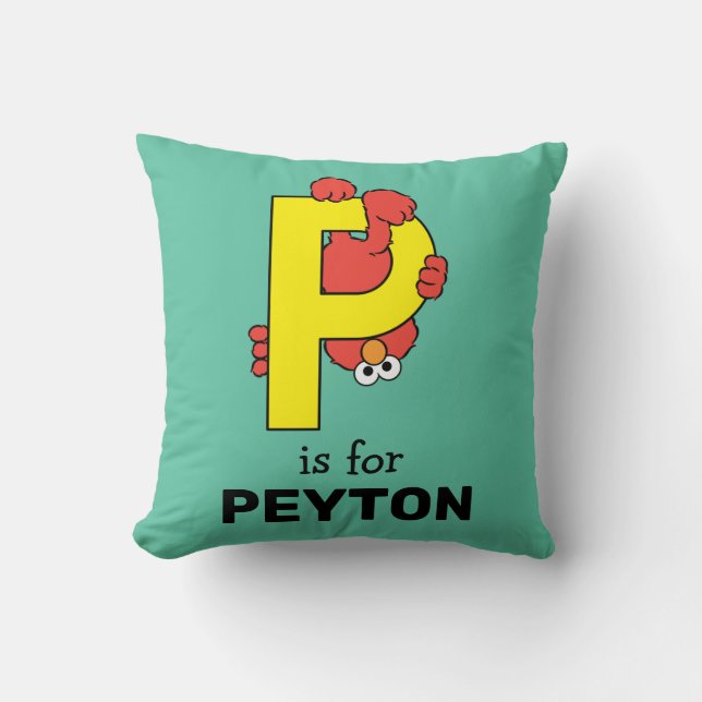 Coussin Elmo Alphabet | P jaune (Recto)