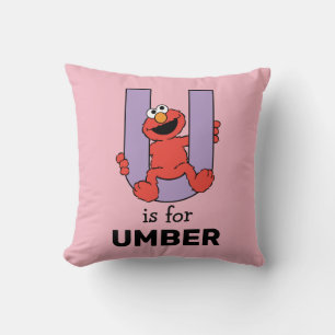 Coussin Elmo Alphabet   U Violet