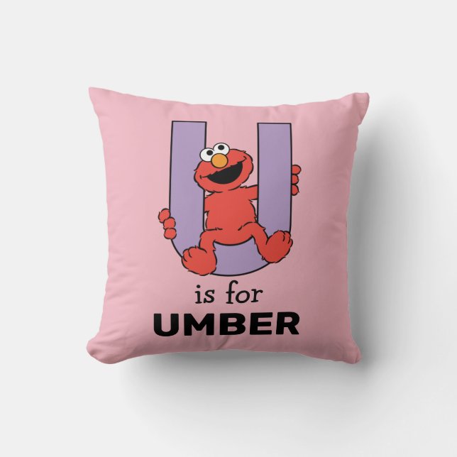 Coussin Elmo Alphabet | U violet (Recto)