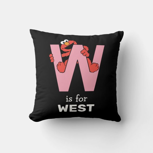 Coussin Elmo Alphabet | W rose (Recto)