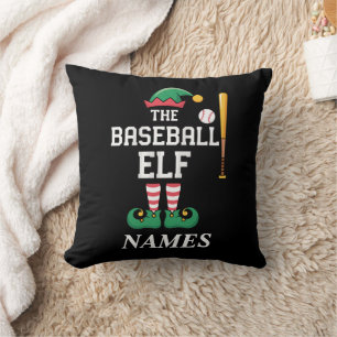 Coussin Élufe de baseball de nom personnalisé Famille appa