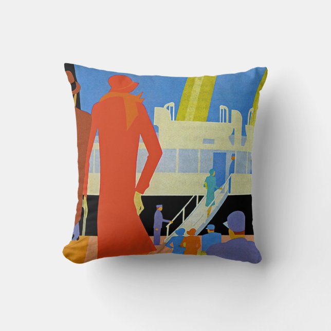 Coussin Embarquement Art Déco (Recto)