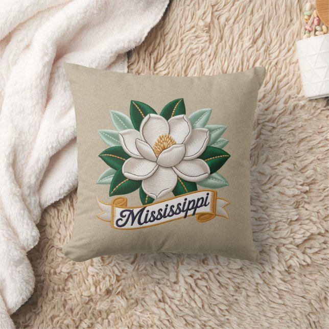 Coussin Emblème des fleurs de l'État du Mississippi (Couverture)