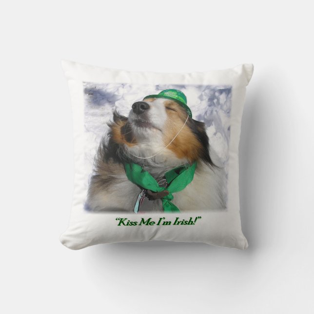 Coussin Embrasse-moi, je suis irlandais ! (Recto)