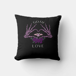 Coussin Embrassez Goth Skeleton Heart