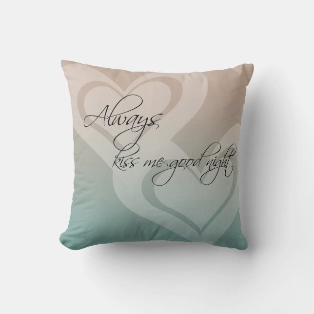 Coussin Embrassez-toujours moi bonne nuit (Recto)
