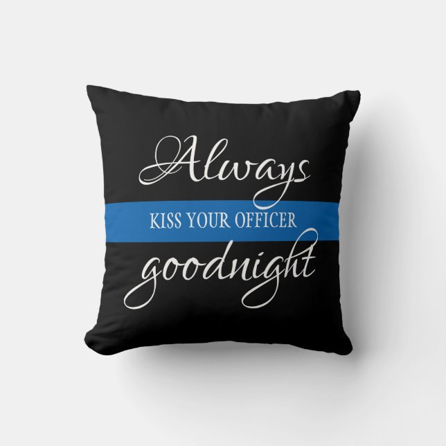 Coussin Embrassez toujours votre ligne bleue mince de (Recto)