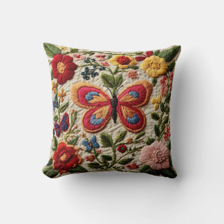 Coussin Embroidered Butterfly