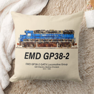 Coussin EMD GP38-2 Locomotive diesel GATX bleu et blanc