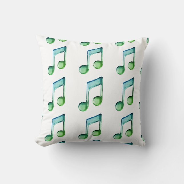 Coussin Emerald Glass Rhythms: Translucent Musical Pattern (Recto)