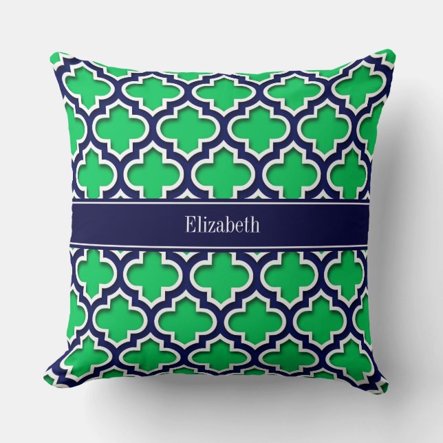 Coussin Emerald Marine Marocaine #5DS Nom de marine Monogr (Recto)