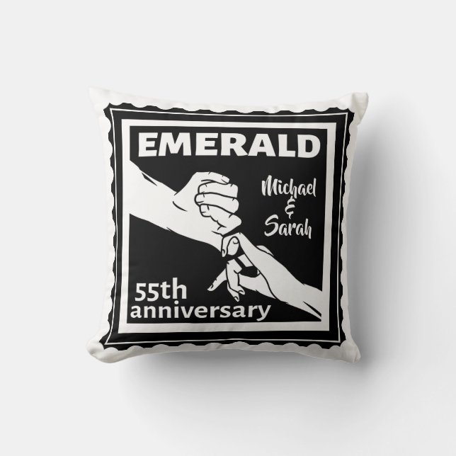 Coussin Emerald wedding anniversary 55 ans (Recto)