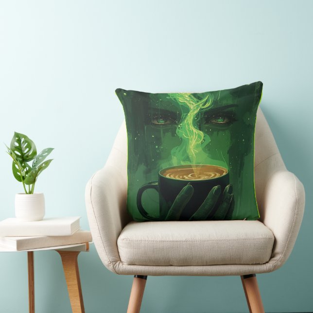 Coussin Emerald Whispers – The Spirit in the Cup (Chaise)