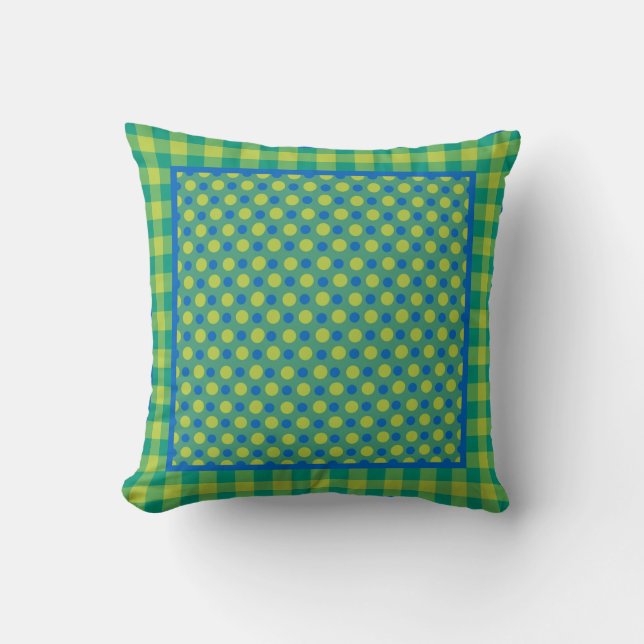 Coussin Émeraude d'oreiller ou de coussin, vert et bleu (Recto)