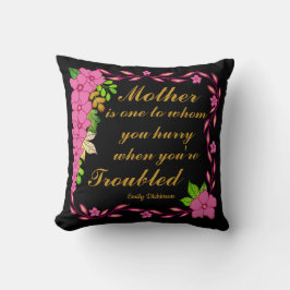Coussin Emily Dickinson cite Mère