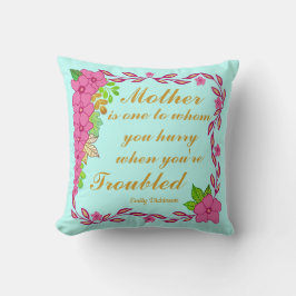 Coussin Emily Dickinson cite Mère