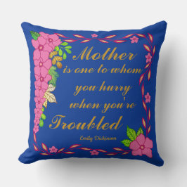 Coussin Emily Dickinson cite Mère