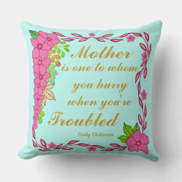 Coussin Emily Dickinson cite Mère