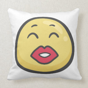 Coussin Emoji : Baisers du visage avec les yeux de sourire