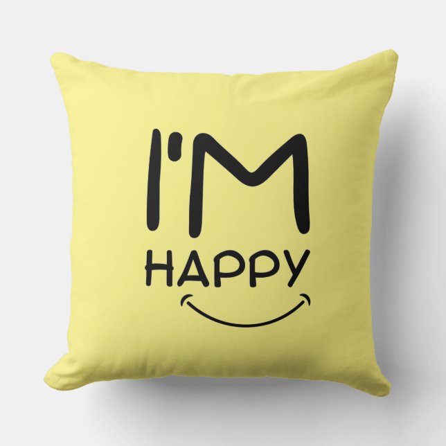 Coussin émoticône simple élégant (Recto)