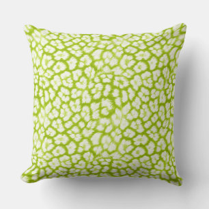 Coussin Empreinte de léopard blanc et vert