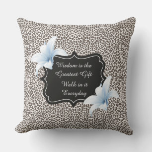Coussin Empreinte de léopard Blue Lily