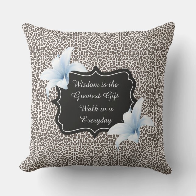 Coussin Empreinte de léopard Blue Lily (Recto)