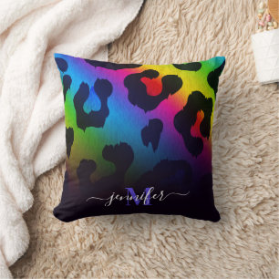 Coussin Empreinte de léopard coloré
