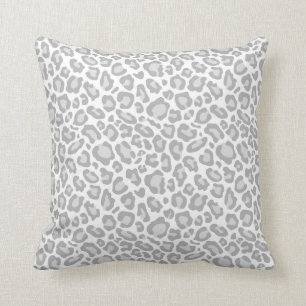 Coussin Empreinte de léopard de blanc gris