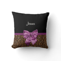 Empreinte de léopard élégant élégant Purple Bow et