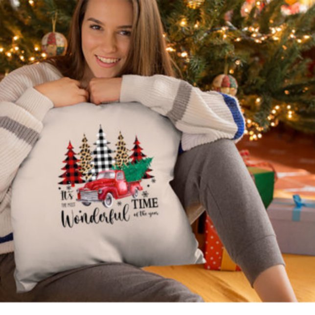 Coussin Empreinte de léopard personnalisé plaid sapin de N (Créateur téléchargé)