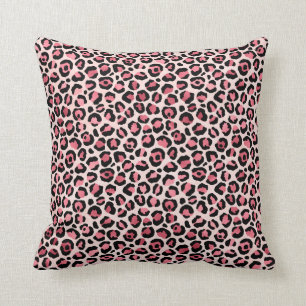 Coussin Empreinte de léopard rose Motif et double face Br