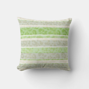 Coussin Empreinte de léopard sur arrière - plan rayé.