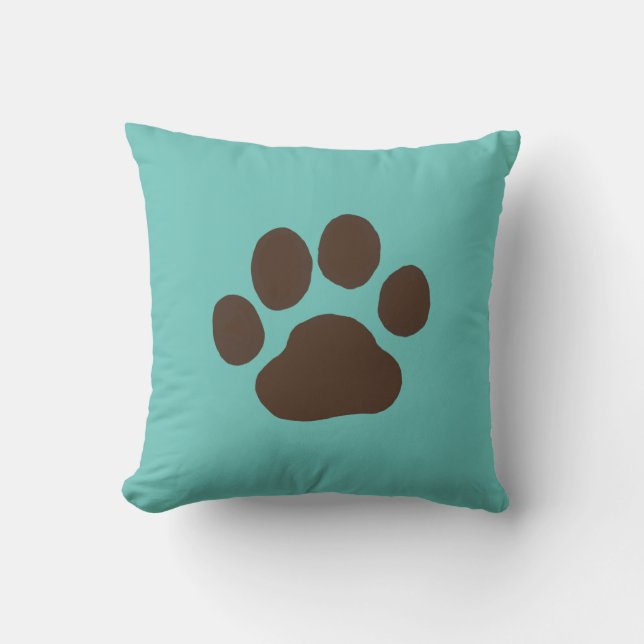 Coussin Empreinte de patte de chien animal | La cool Canin (Recto)