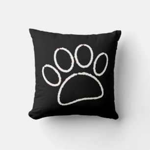 Coussin Empreinte de patte de chien de dessin de chalk