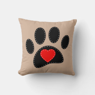 Coussin Empreinte de patte de chien pointu