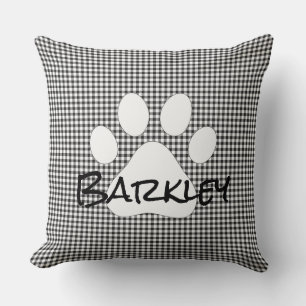 Coussin Empreinte de patte Nom de l'animal de compagnie En