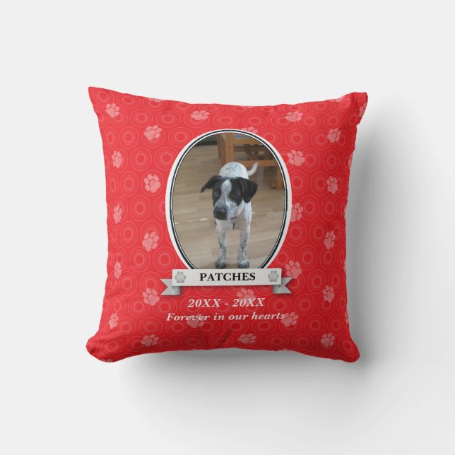 Coussin Empreinte de patte Pet Memorial Américain MoJo Cou (Recto)
