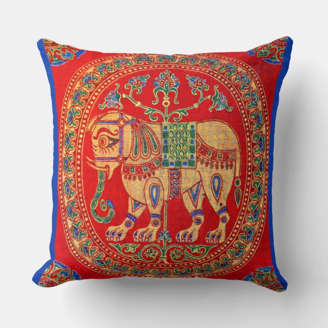 Coussin Empreinte d'éléphants d'Inde orientale (Recto)