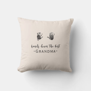 Coussin Empreintes à main personnalisées Meilleur grand-mè