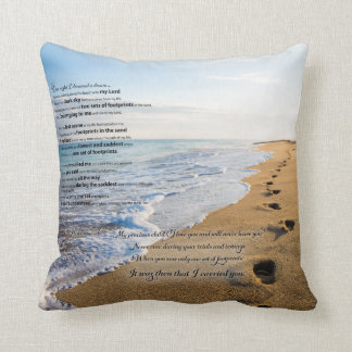 Coussin Empreintes de pas dans le poème de sable