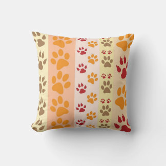 Coussin Empreintes de pattes animaux mignons Motif en coul
