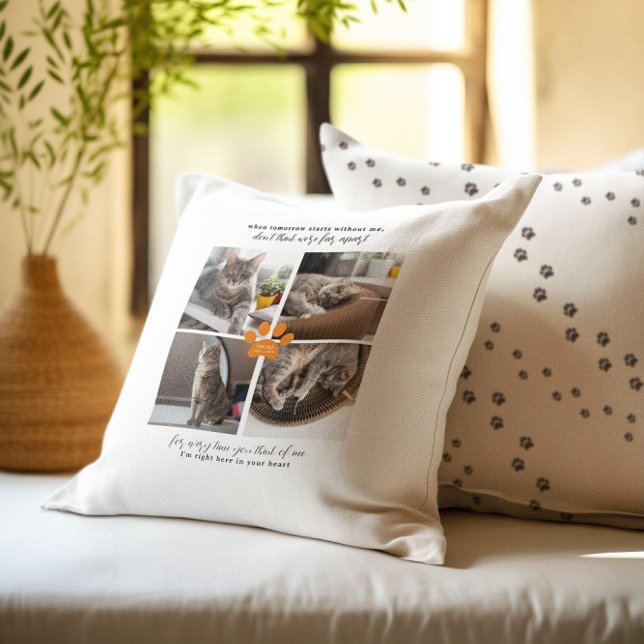Coussin Empreintes de pattes sucrés Personnalisé Pet photo (Créateur téléchargé)