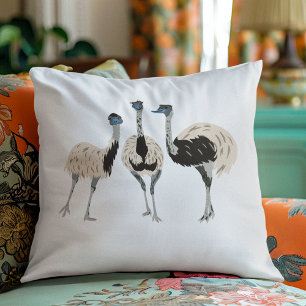 Coussin Emus Bird Lovers Illustré