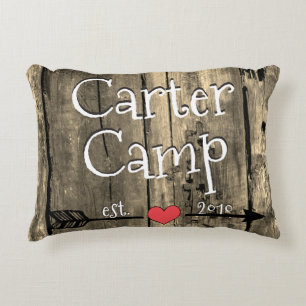 Coussin en bois de signe de camp
